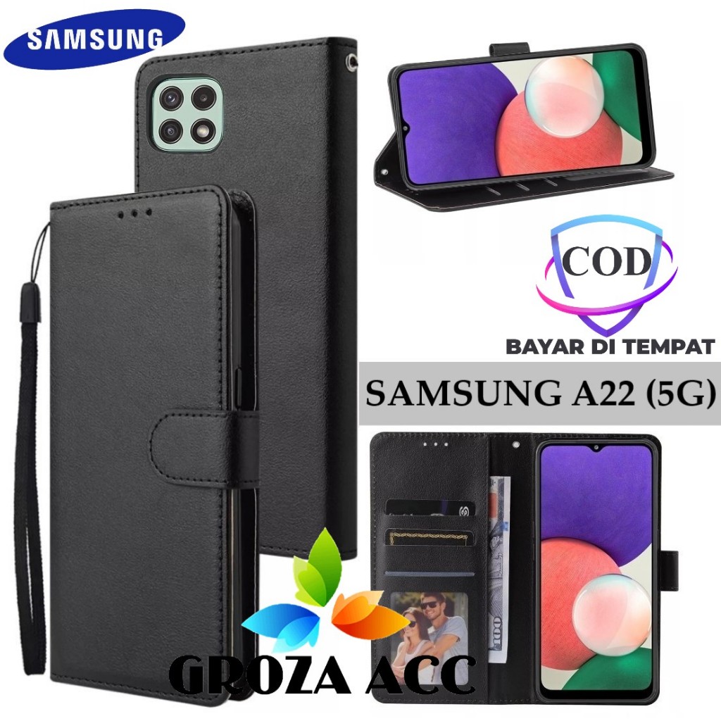 Flip Case SAMSUNG A22 5G Case Wallet Kulit Casing Dompet Case Wallet Leather Flip Case SAMSUNG A22 5