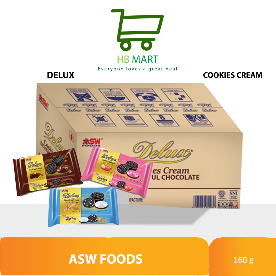 

Delux Cookies Cream Chocolate 160 gram ( KARTON ) ISI 20