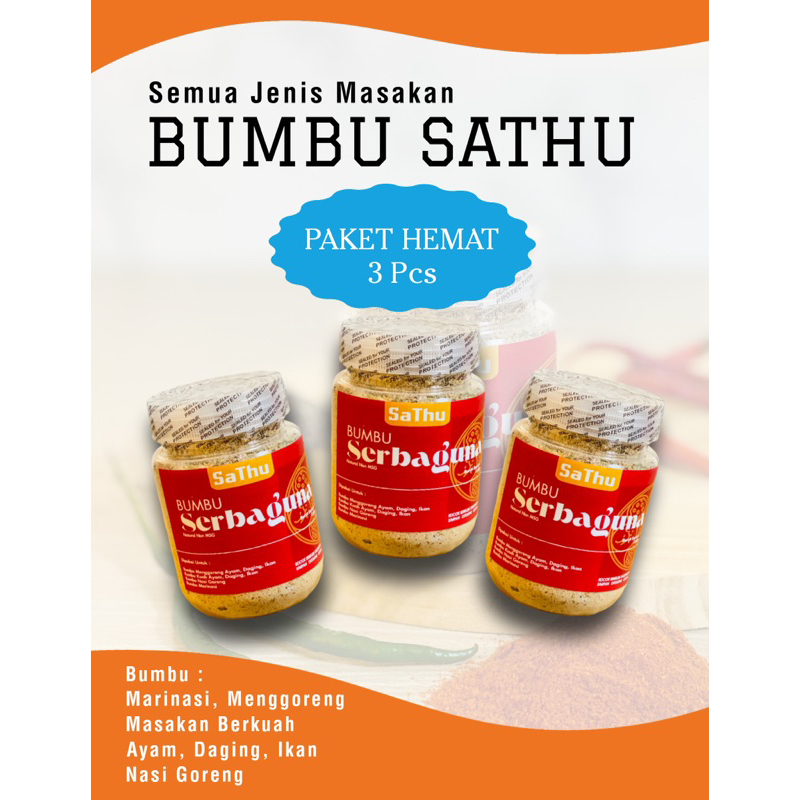 

Paket Bumbu Sathu, bumbu marinasi serbaguna (Beli 3 pcs harga lebih hemat)