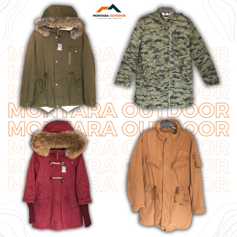 [SECON*] Jaket vintage parka Bulu angsa Secon* Brand Preloved Thrif* Parasut Pria Wanita Original
