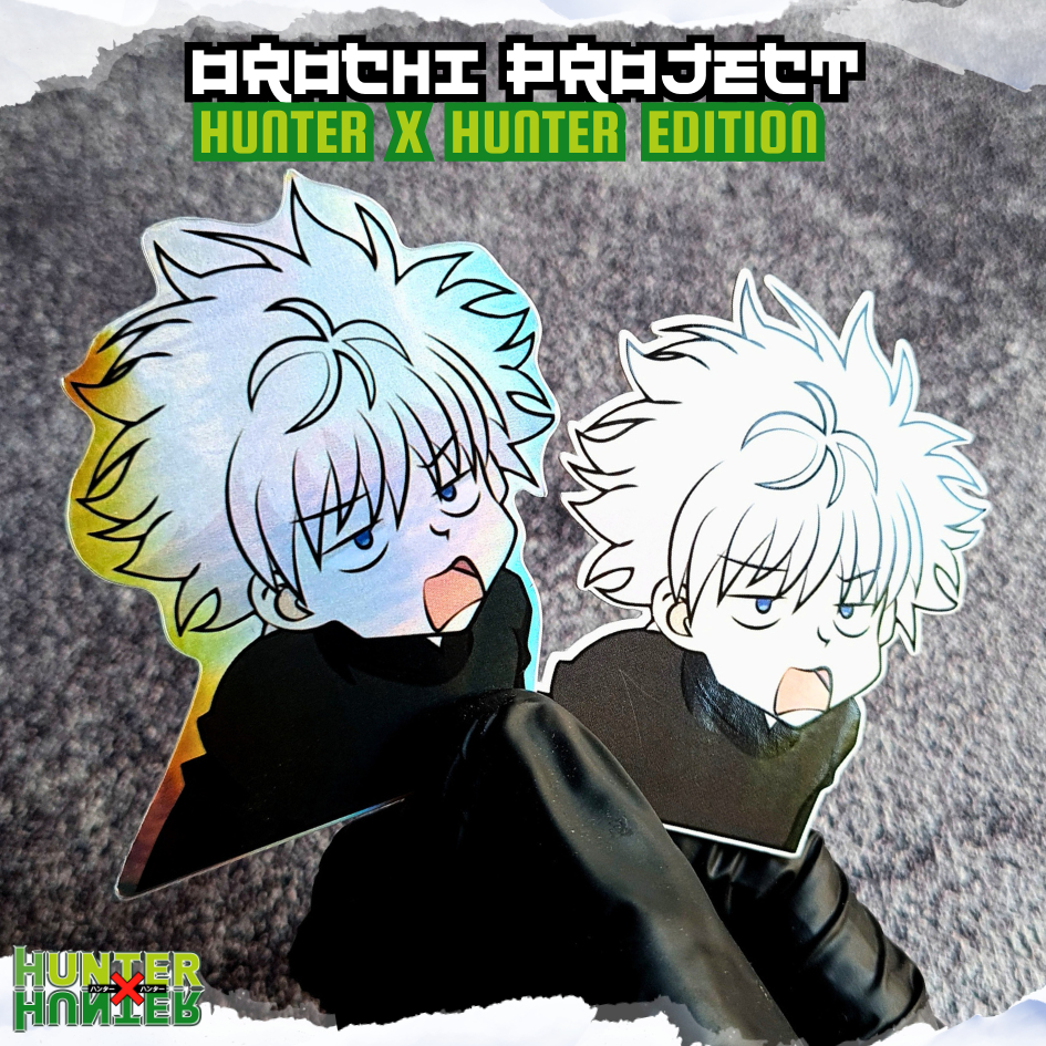 

Sticker Stiker Anime Killua Kilua Hunter X Hunter Hologram Glossy Anti Air HP Laptop Tumbler Motor Helm