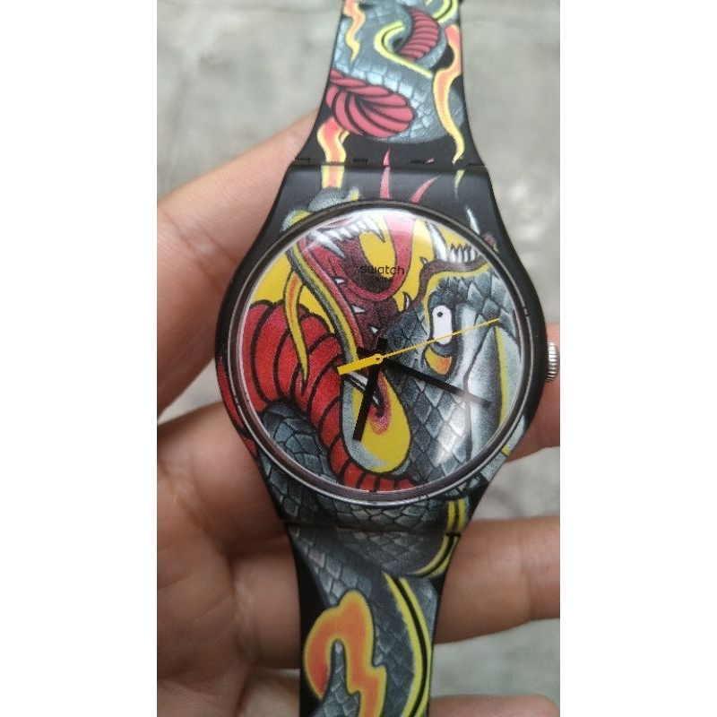 jam tangan swatch fired snake SOUZ151 second bekas original