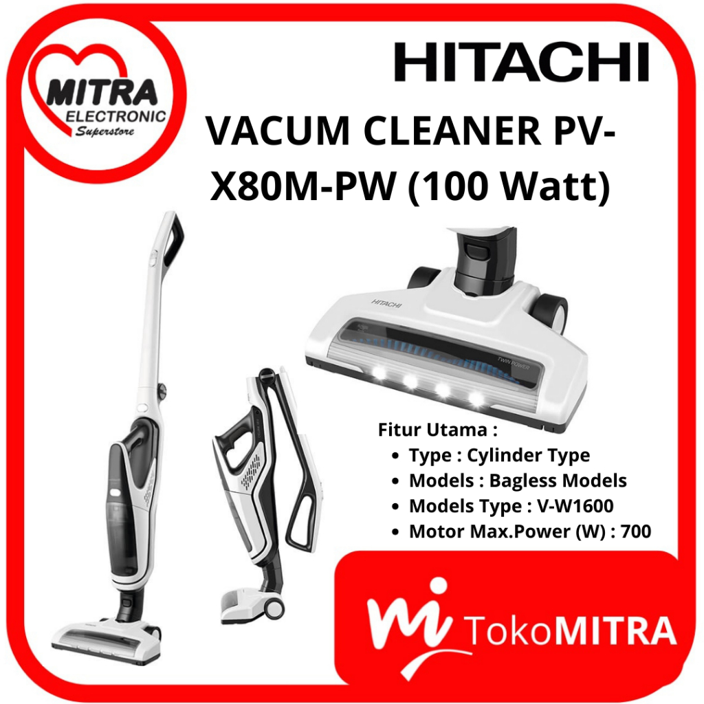 VACUM CLEANER HITACHI PV-X80M-PW (100 Watt)