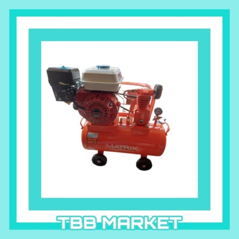 TERMURAH Mesin Kompresor Angin 1/4 HP + Engine Bensin 5.5 PK Tabung 30 Liter KOMPLIT