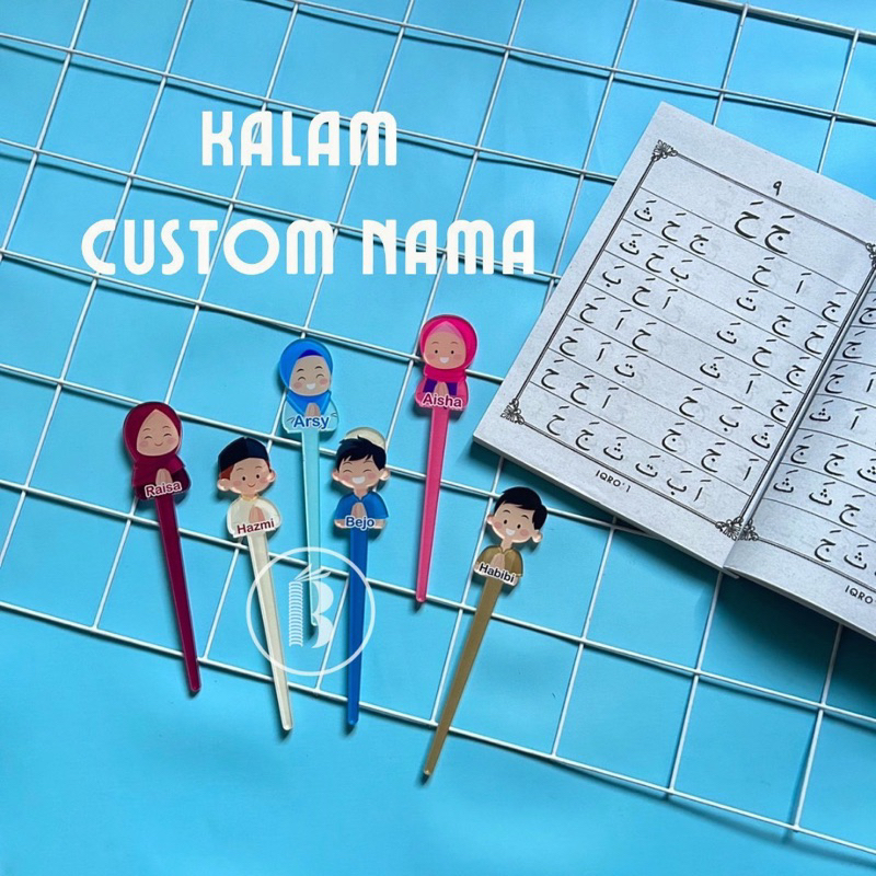 

Kalam Tuding Mengaji Iqro Al Quran Anak Custom Nama Bahan Akrilik Penunjuk Ngaji