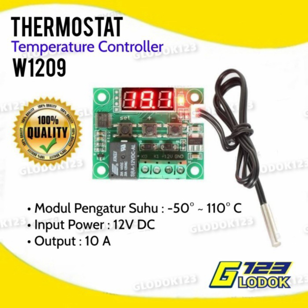 

Dijual Thermostat Temperature Controller 12V DC Digital Termostat W1209 - Packing Bubble Diskon