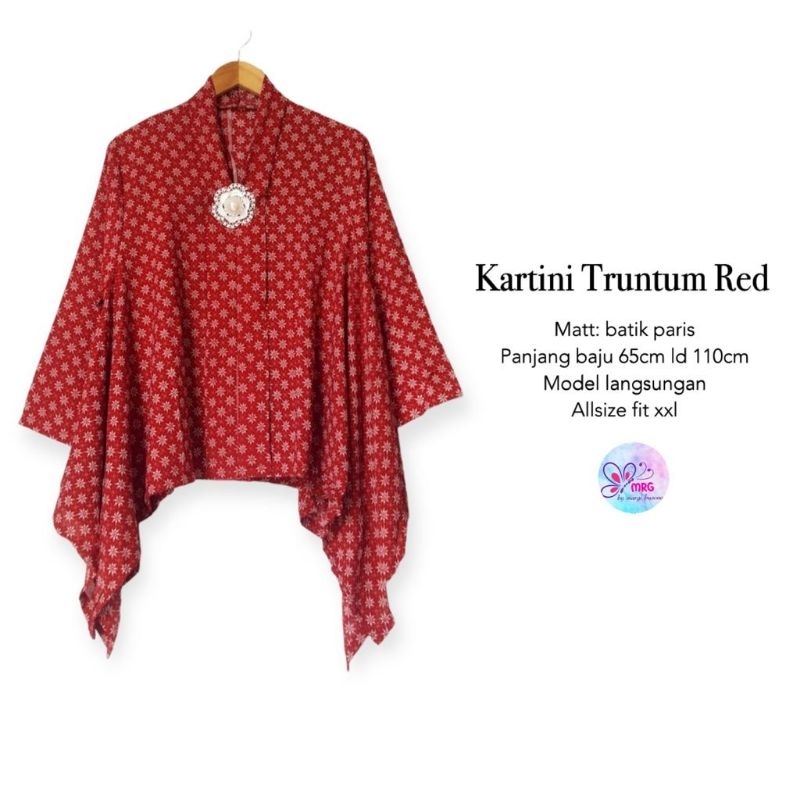Blus batik,All size,Blus truntum merah,batikkumurah