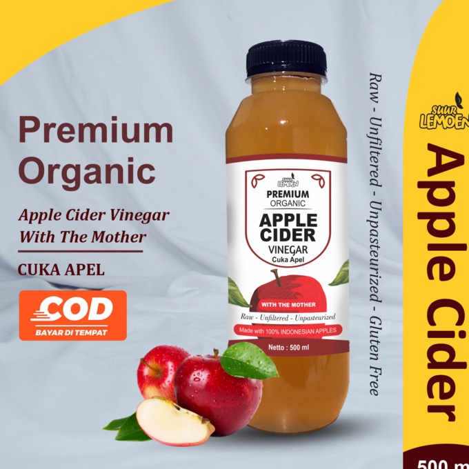 

CUKA APEL Apple Cider Vinegar | 250 ml - 500 ml Premium CUKA APEL Organik With The Mother Untuk Diet Alami by Suur Lemoen