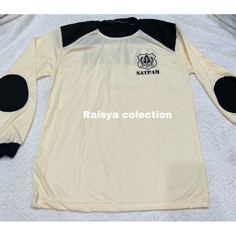 kaos satpam lengan panjang terbaru / kaos satpam krem lengan panjang