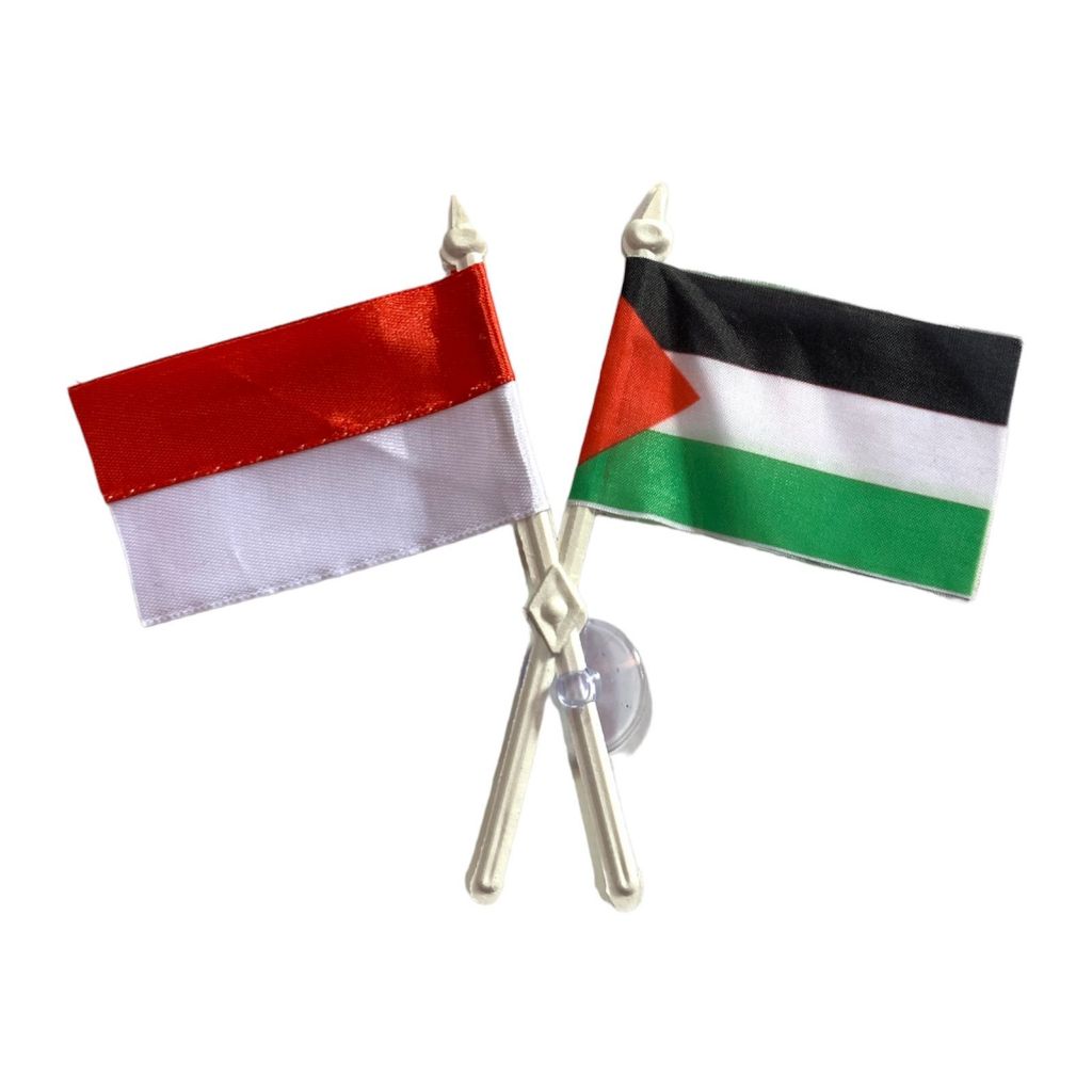 Sepasang Bendera Palestina - Indonesia Aksesoris Kaca Mobil Bendera Palestina Ceplok