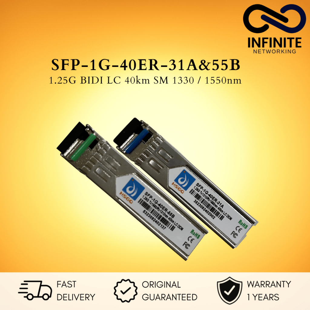 SFP-1G-40ER-31A&55B HSGQ 1.25G BIDI LC 40km SM 1330 / 1550nm