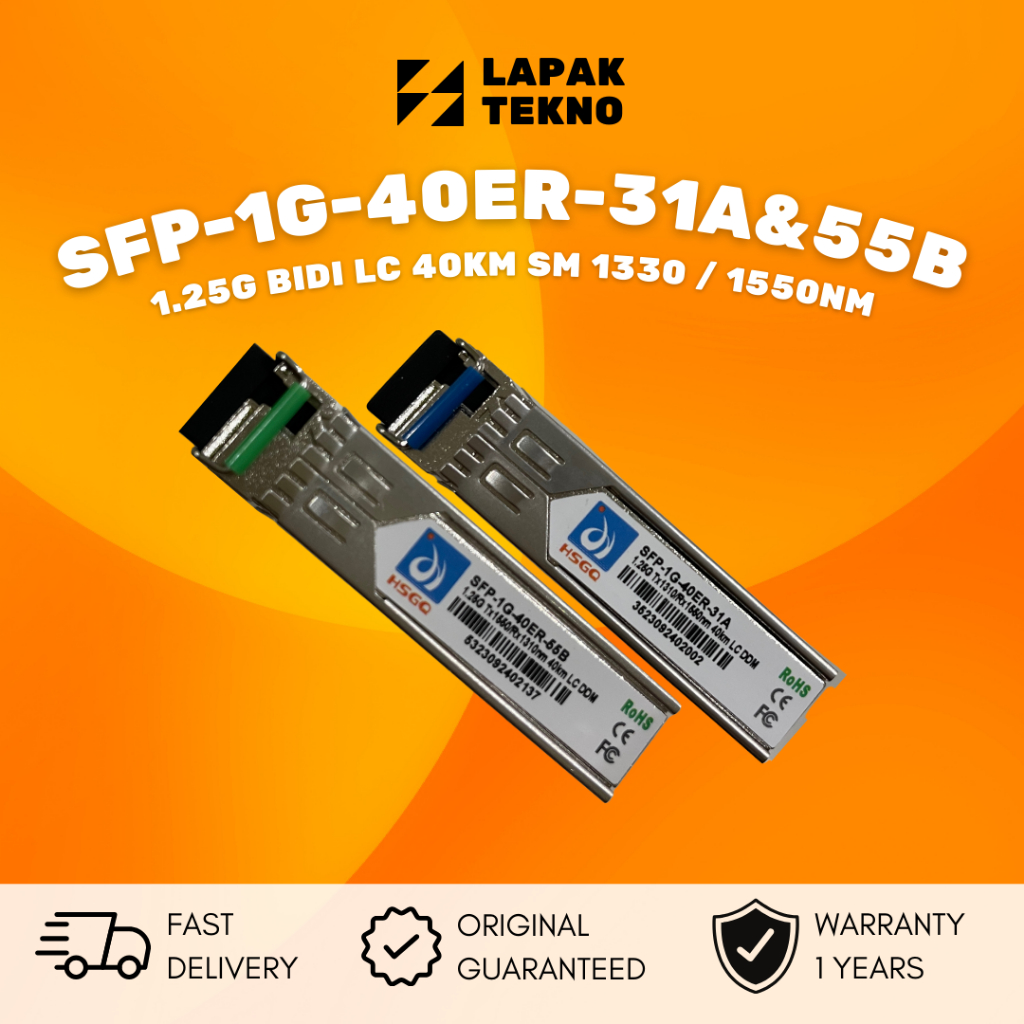 SFP-1G-40ER-31A&55B HSGQ 1.25G BIDI LC 40km SM 1330 / 1550nm
