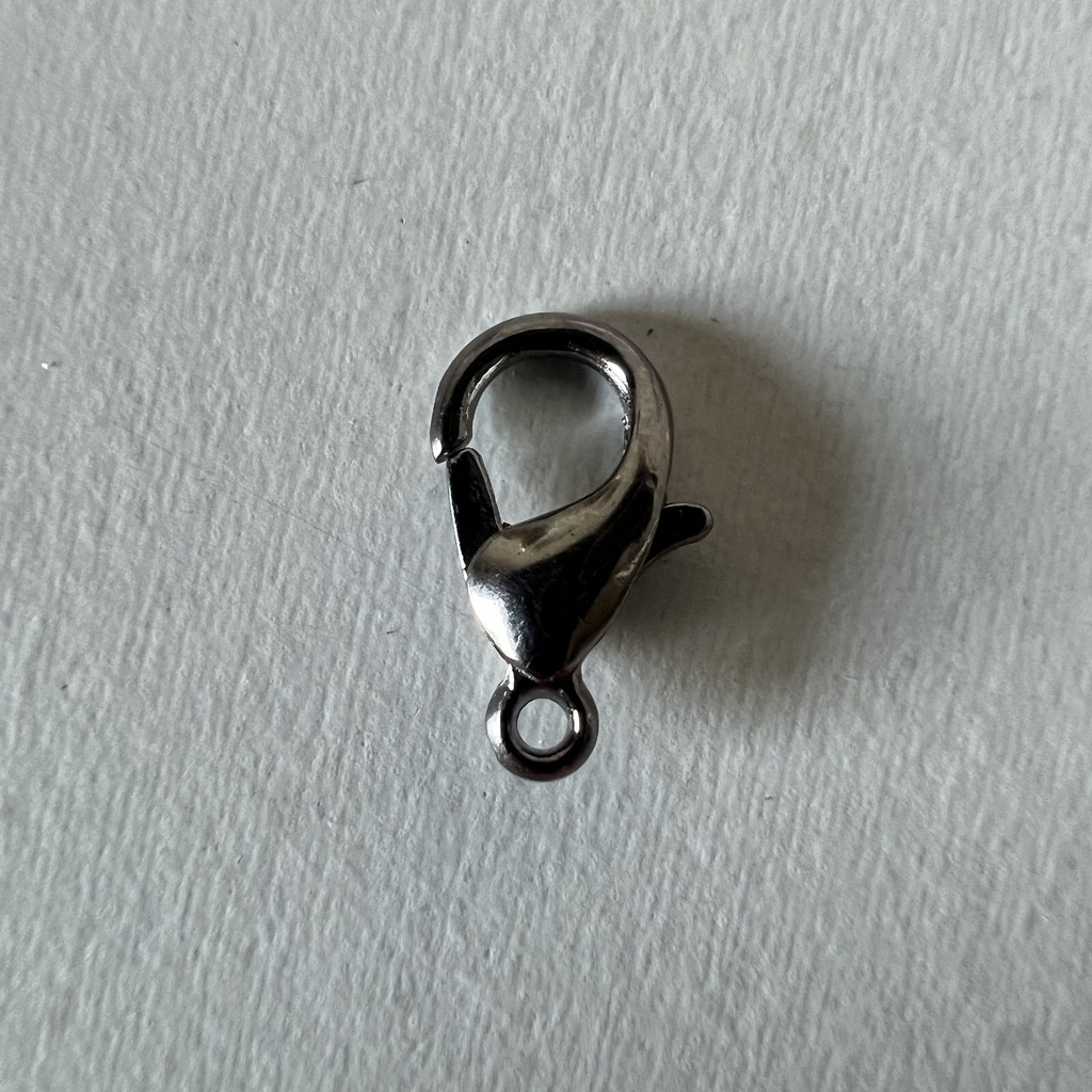 Pengait Tali Kait Udang Black Hitam 10x5 mm 1pcs Kokot Kalung Gelang Resin Gantungan Kunci Ganci Log