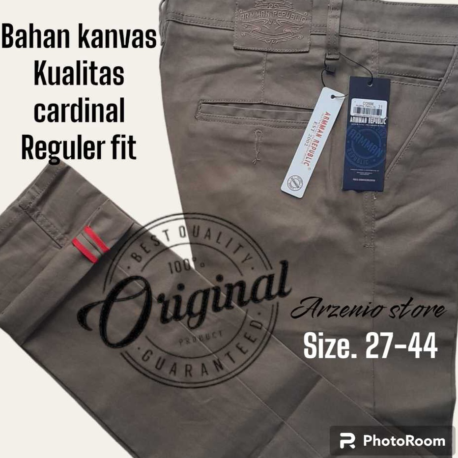 Discount Celana Panjang Pria Chinos Premium Original 100% bahan kanvas cardinal arman republic Jumbo 27 Sampai Big size 44 𓆕