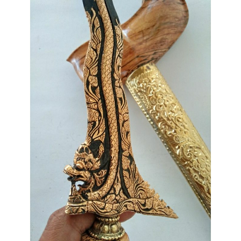 Keris Nogo Sosro Kinatah Kuningan Sepuh Emas