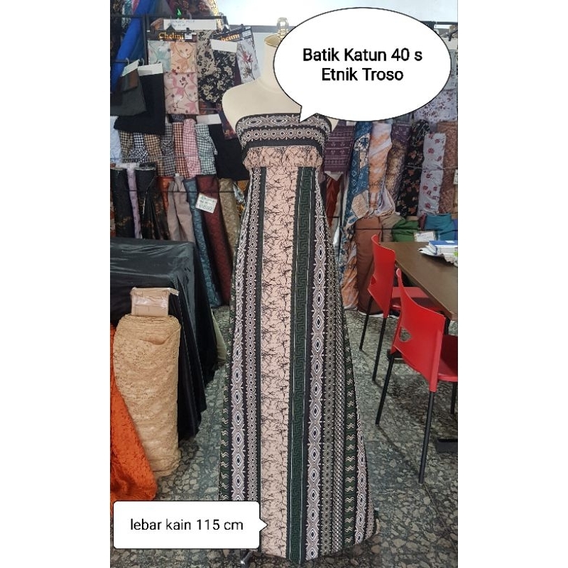 Kain batik bahan katun 40 s motif etnik troso Bellvin
