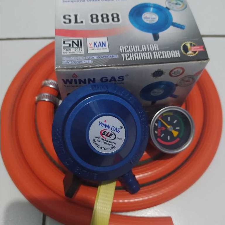 Regulator Matic ZHELGAZ WINN GAS W 888 Meter Selang Gas LPG 700 PSI Anti Meledak