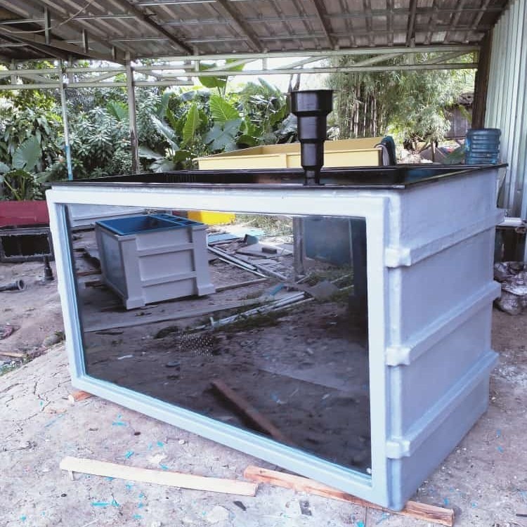 Kolam Ikan/ Aquarium Ikan Fiberglass + Kaca + Filter Belakang + Mushroom