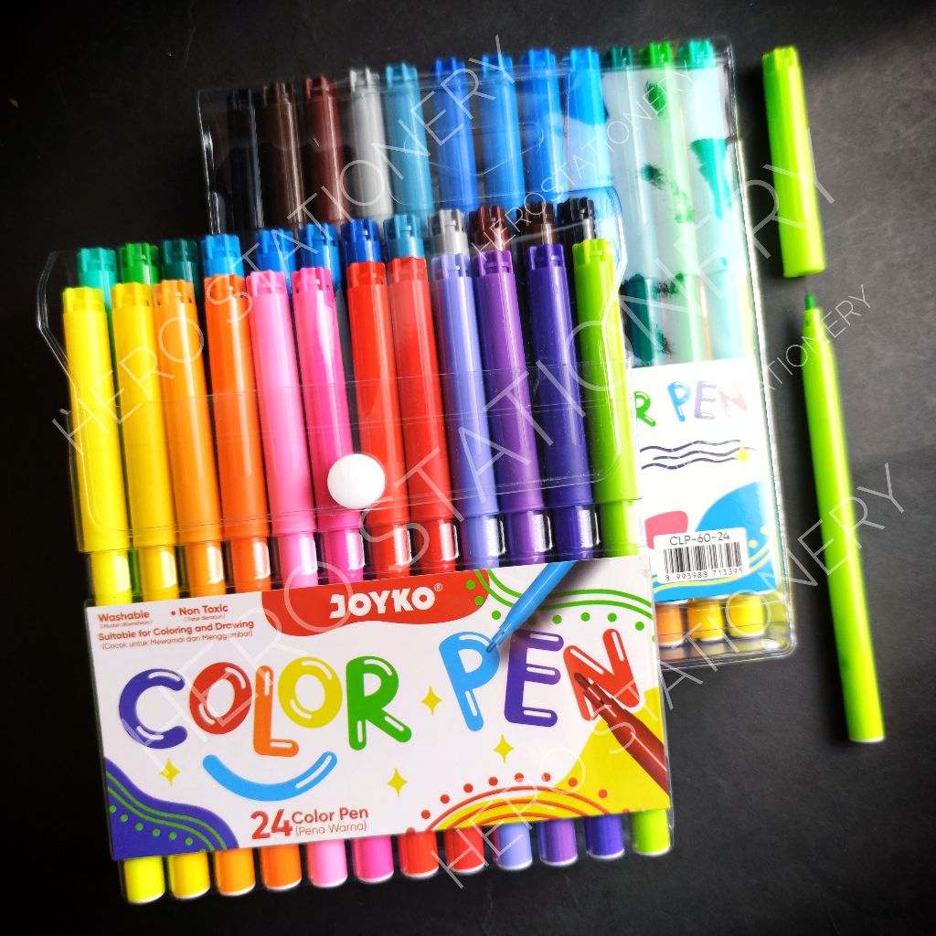 

Joyko color pen spidol warna washable 24 warna CLP-60-24