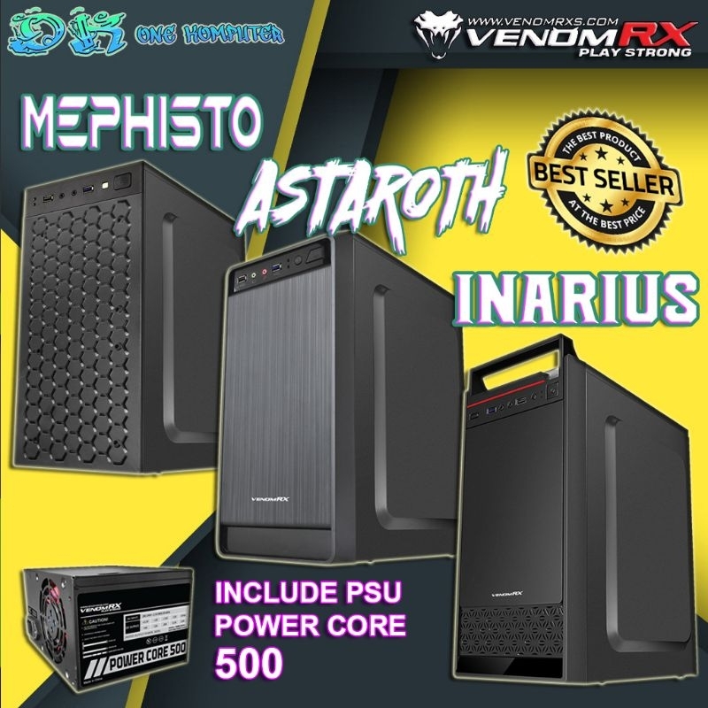 Casing Cpu VenomRx Lengkap Power Supply 500Watt