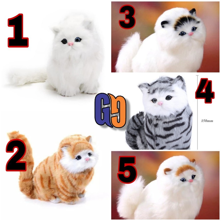 Boneka Simulasi Kucing Besar Dengan Suara Meong