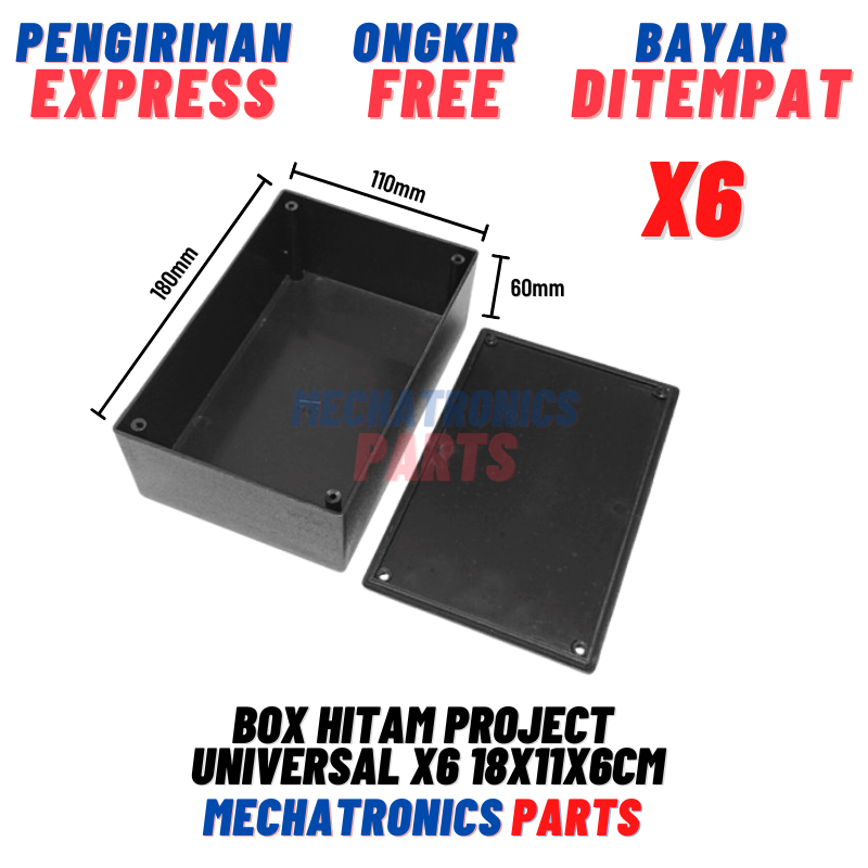 [BOX-9005] BOX HITAM PROJECT UNIVERSAL X6 18 X 11 X6CM