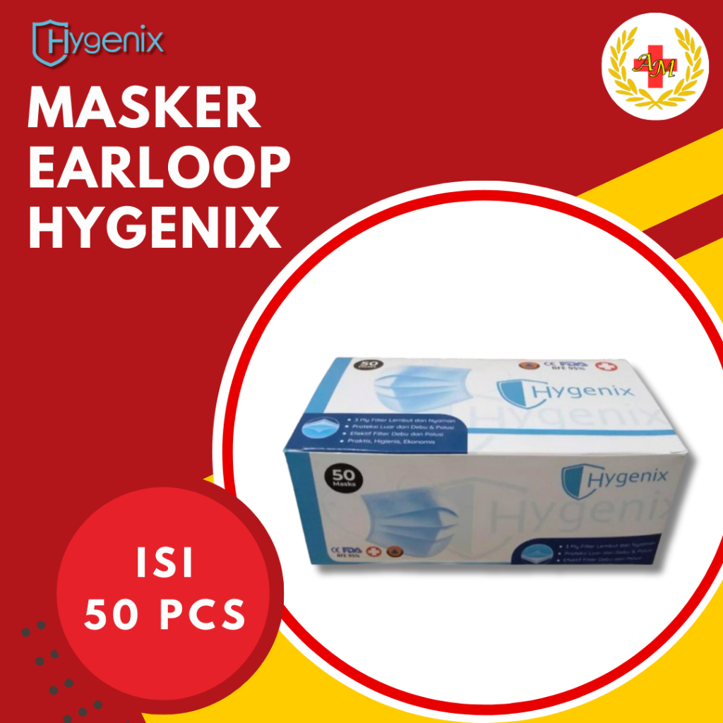 Masker Hygenix Earloop 3 Ply