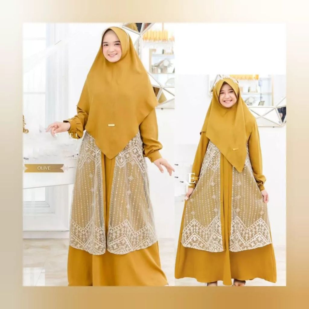 Gamis Couple Eliza Couple KF M L XL XXL Bahan Ceruty Babydoll Baju Gamis Couple Keluarga Pasangan Ibu Dan Anak Perempuan Polos Warna Maroon Peach Olive Lavender Mewah Elegan Murah Baju Seragam Kondangan Kekinian Jumbo Set Pakaian Muslim Model Terbaru