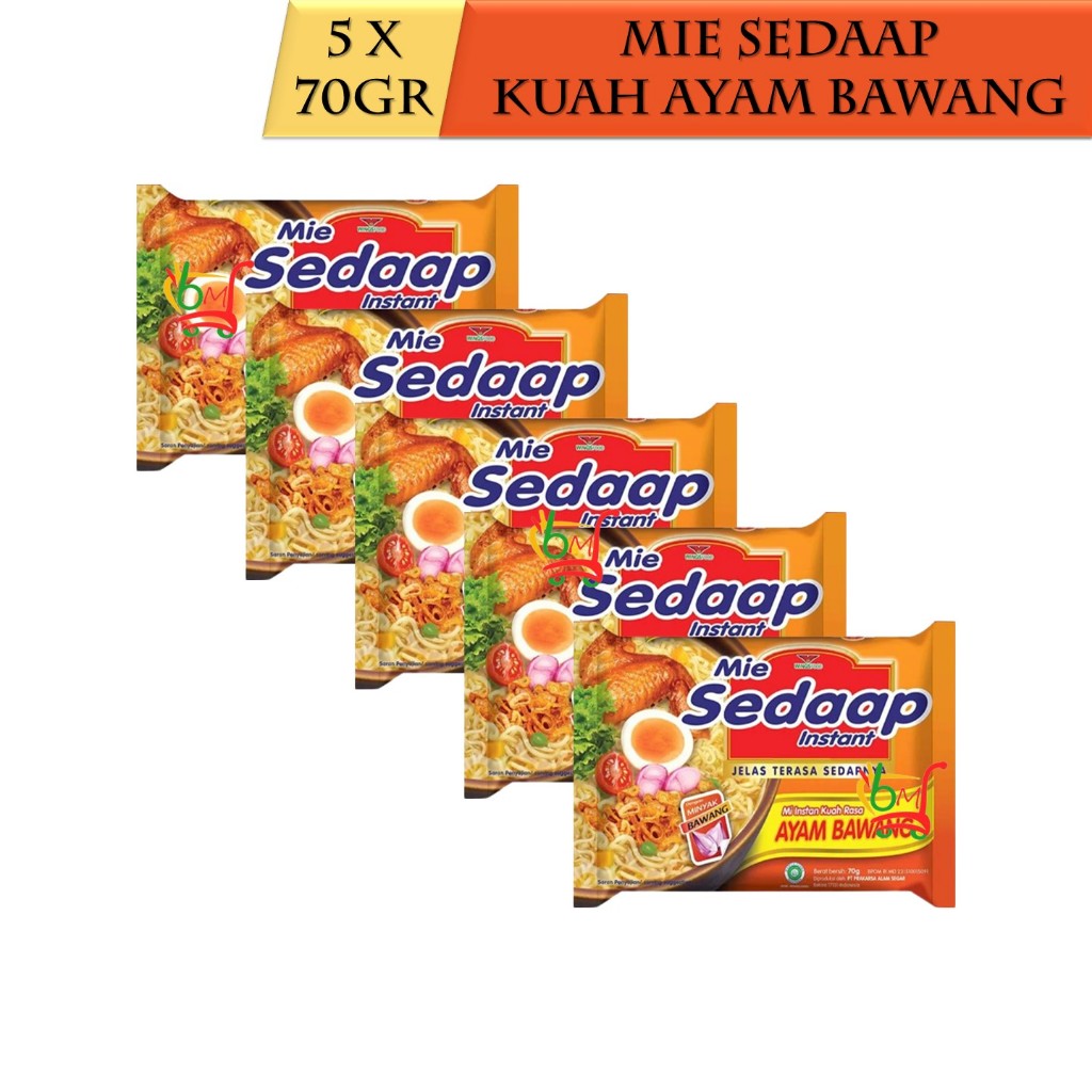 

5PCS Mie Sedaap Ayam Bawang Mie Instan Kuah