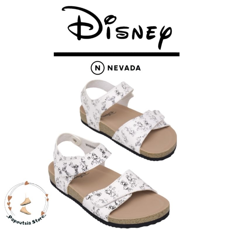 NEVADA X DISNEY Slipper Sandal Anak Minnie Sketch Putih
