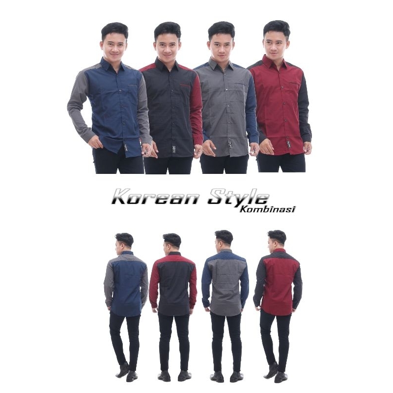 kemeja pria kombinasi | korean style