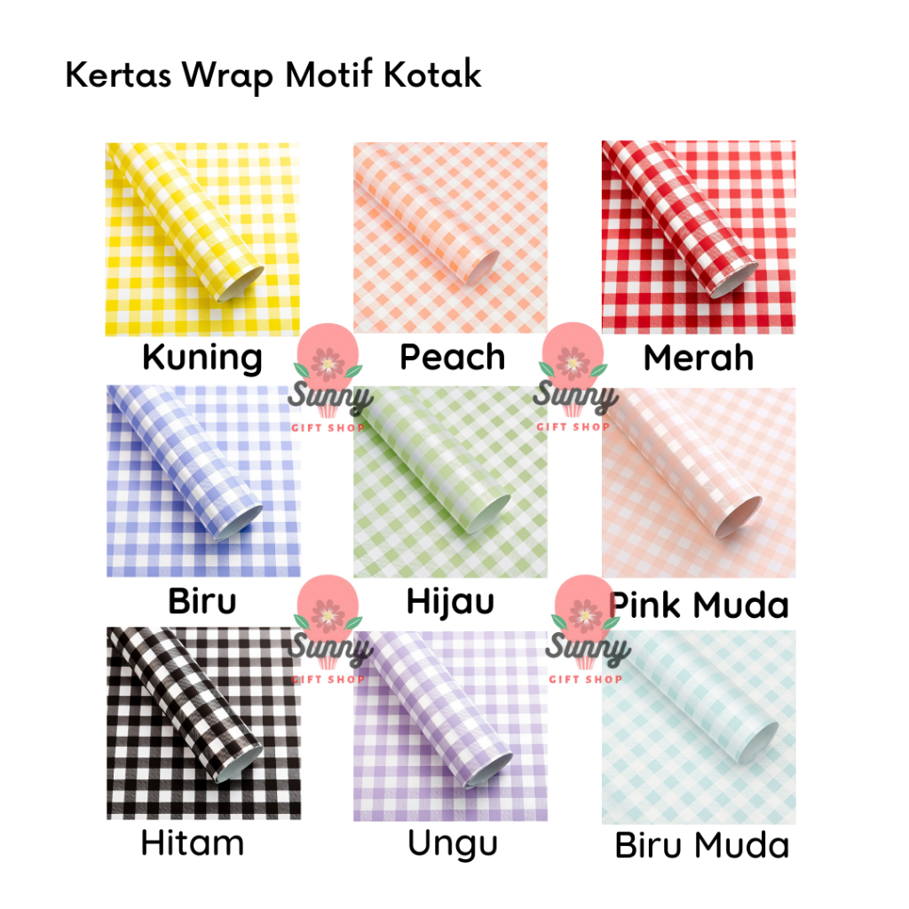 

Kertas Wrap Motif Kotak / Kertas bunga / Kertas buket / Kertas bouquet / Wrap papper flower