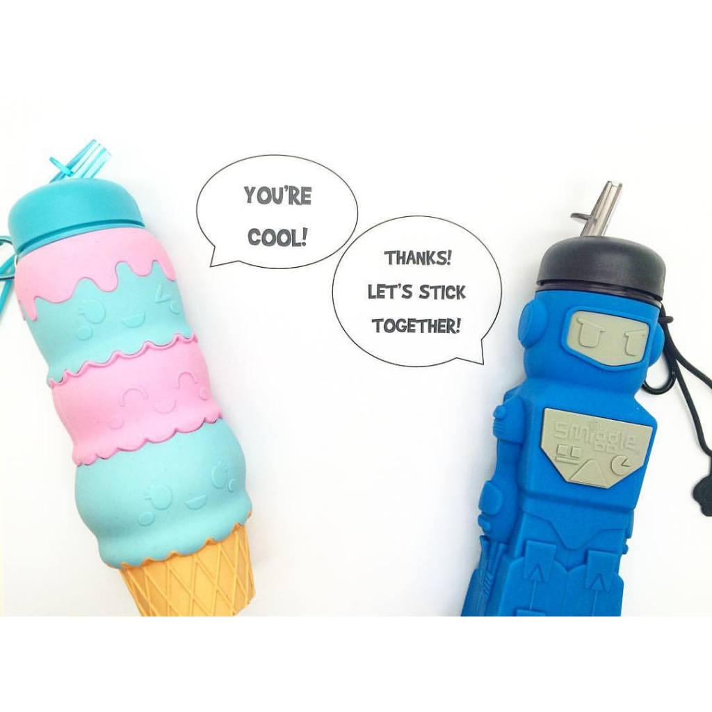 Smiggle Drink Bottle Silicone Roll Talk - Squish Bottle Botol Minum Silikon ORIGINAL