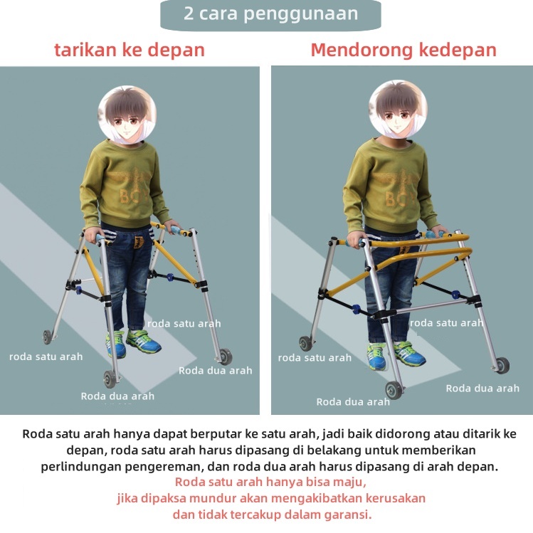 RB22 GaransiWalker Anak Walker Anak Cerebral Palsy ketinggian yang dapat disesuaikan Cocok untuk