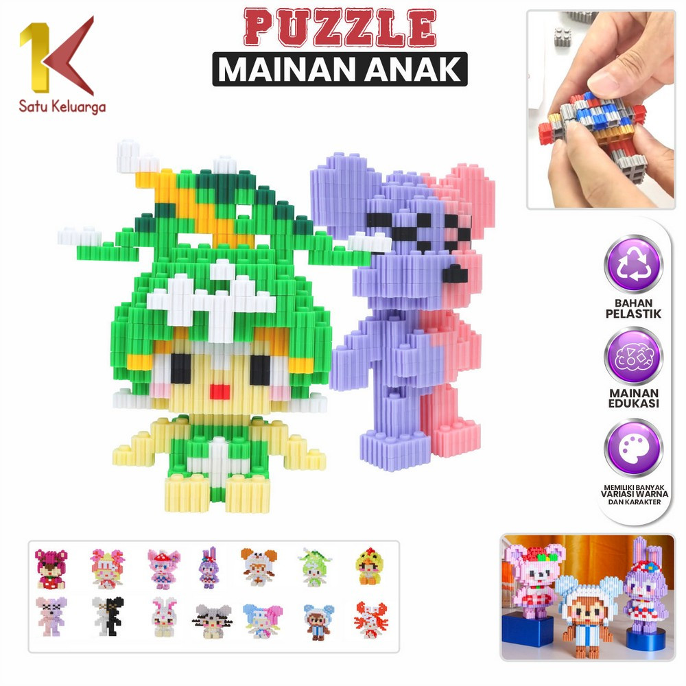 Satu Keluarga Mainan Balok Susun DIY Mini Bricks Toys M342 Mainan Anak Building Nano Block Mini 3D P