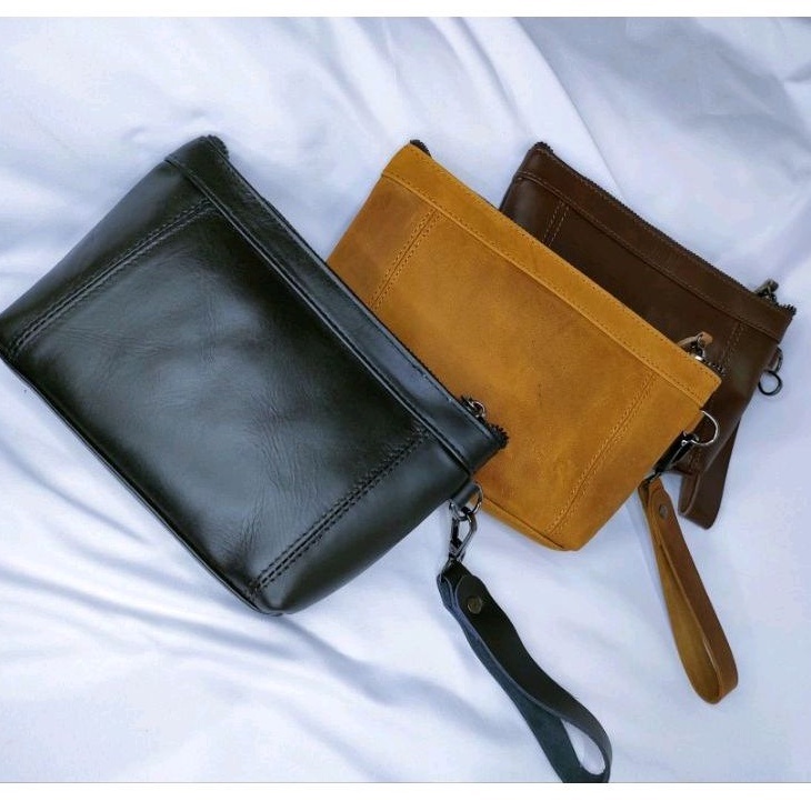 Pouch mini kulit sapi asli Dompet hp wanita kulit sapi asli