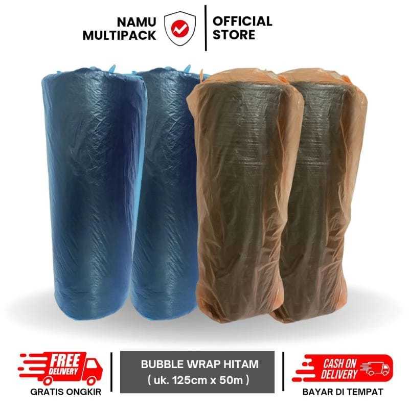 

BUBBLE WRAP HITAM/PACKING ONLINE SHOP SUPER PREMIUM/1 ROLL 50MX125CM/CILACAP TEBAL GELEMBUNG BESAR