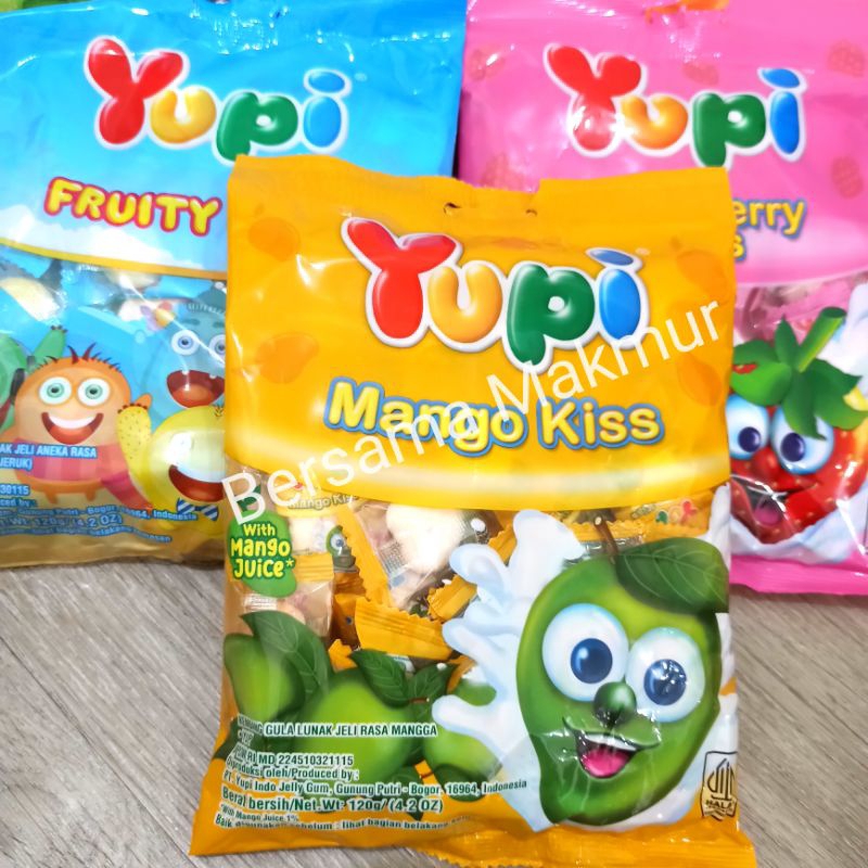 

Yupi Mango Kiss / Strawberry Kiss / Fruity Puff kemasan isi ±50 pcs