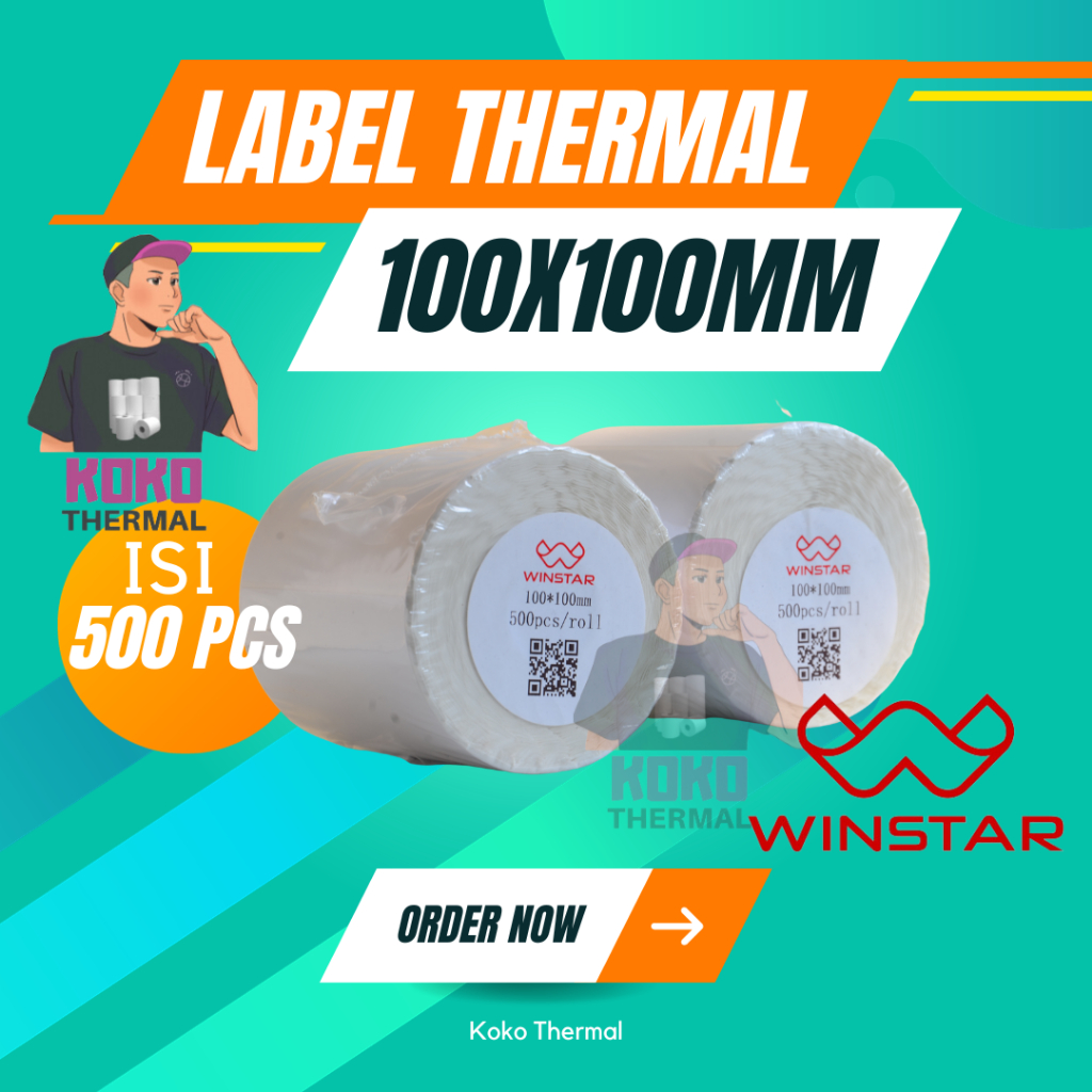 

Label Stiker Thermal 100 x 100mm 500pcs