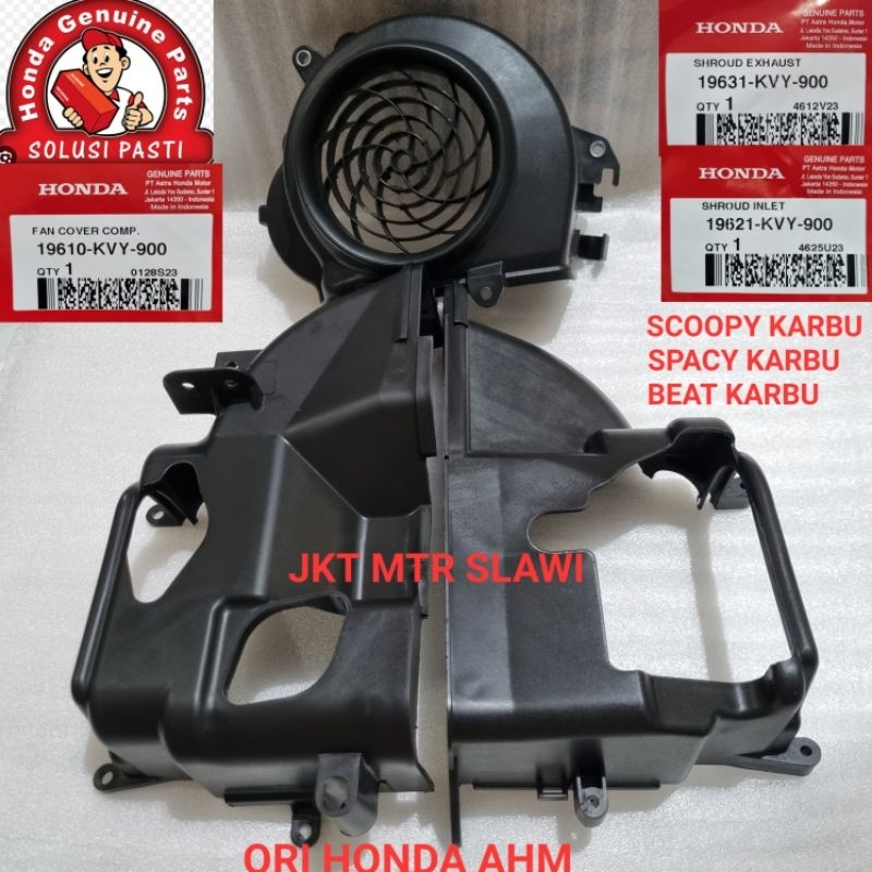 KVY (tutup mesin dan tutup kipas) cover tutup mesin atas bawah 1 set beat carbu,tutup kipas 1 set ko