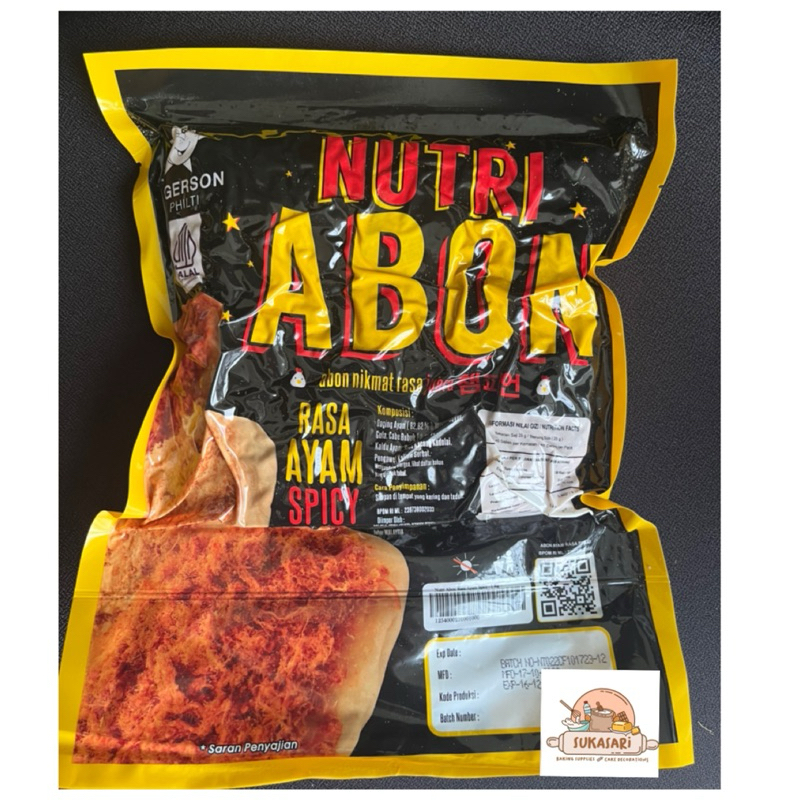 

Nutri Abon Ayam Spicy pedas 1kg chicken floss Tigerson Bread topping