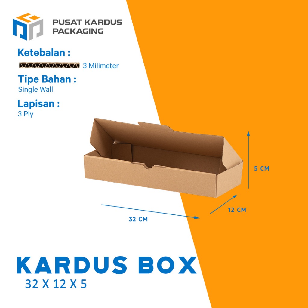 

Kardus Diecut Packaging Polos 32x12x5