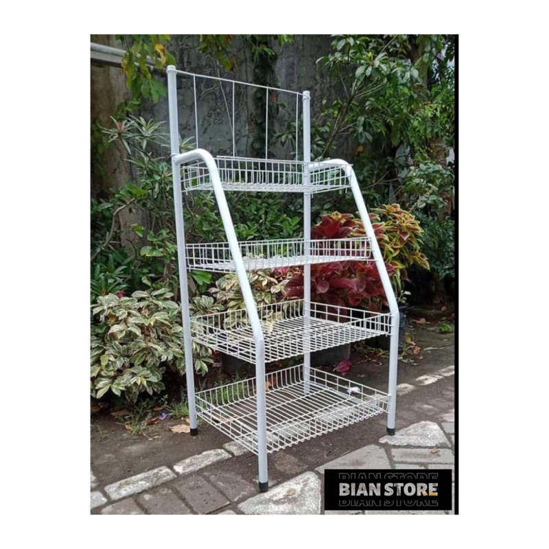 Rak chiki 4 Susun Serbaguna/Rak snack / rak serbaguna / rak dapur / Keranjang Roti/Keranjang Susun 4