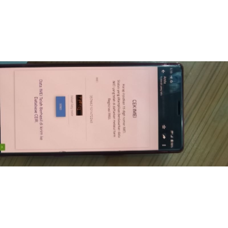 xperia 5 Au merah imei teregistrasi bea cukai