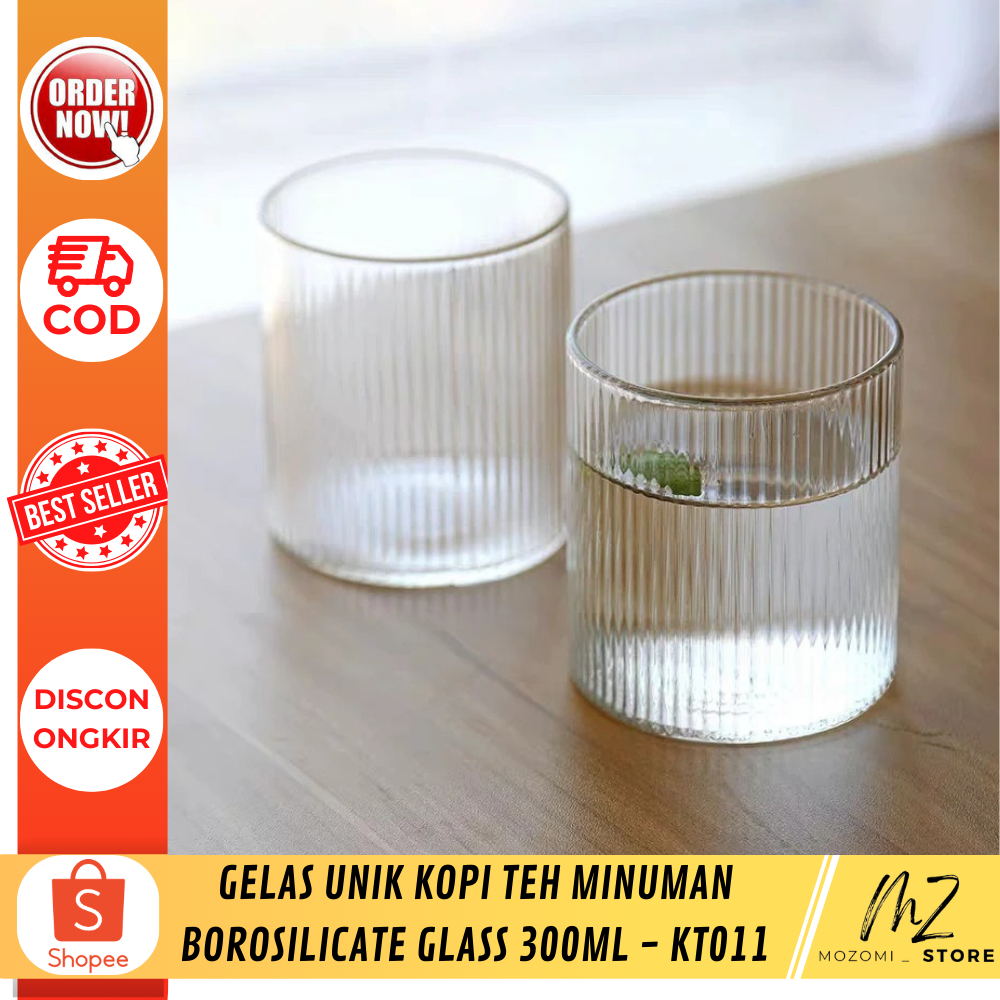 Gelas Unik Kopi Teh Minuman Borosilicate Glass 300ml / aksesoris perlengkapan dapur / perlengkapan m