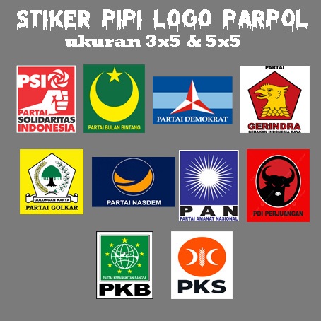 

STIKER PIPI PARTAI POLITIK - BENDERA PARPOL - STIKER PIPI 2X4 CM - STIKR VNYL TOP 1