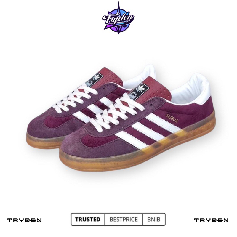 SEPATU ADIDAS GAZELLE X GUCCI BURGUNDY VELVET
