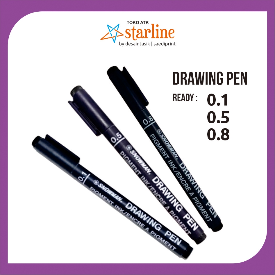 

PULPEN DRAWING PEN SNOWMAN 0.1-0.8 MM HITAM