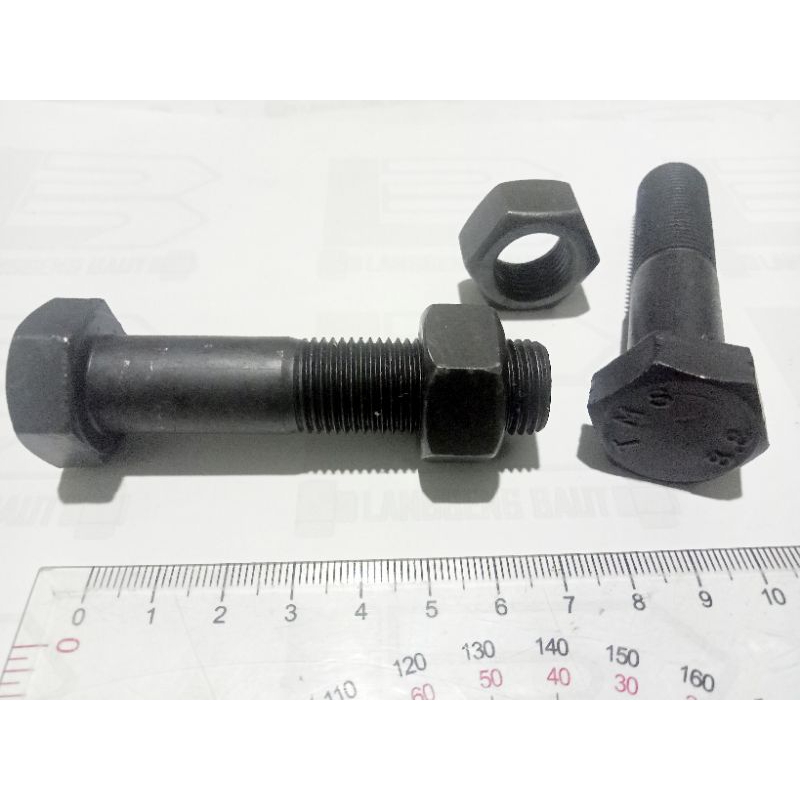Baut Baja M16 x 70 HALUS Kunci 24 / Baja 8.8 M16x70 Pitch 1.5