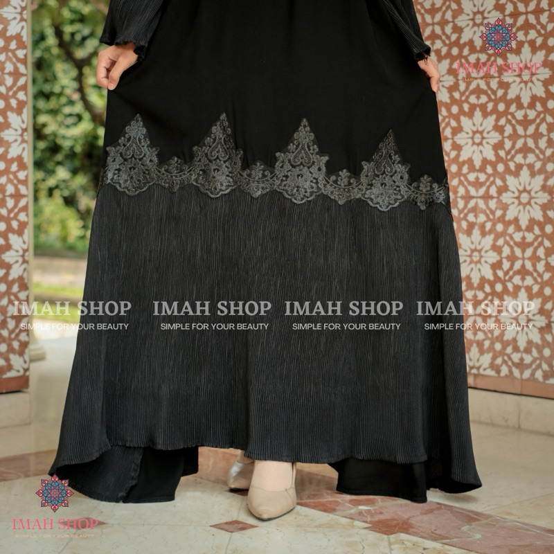 Abaya Gamis Turkey Hitam Dress Plisket Maxi Arab Saudi Bordir Zephy Turki Umroh Dubai Turkey 947 By Imah Shop